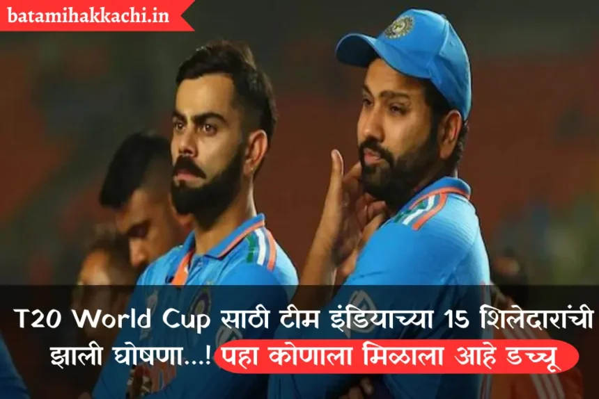 Indian Team for T20 World Cup